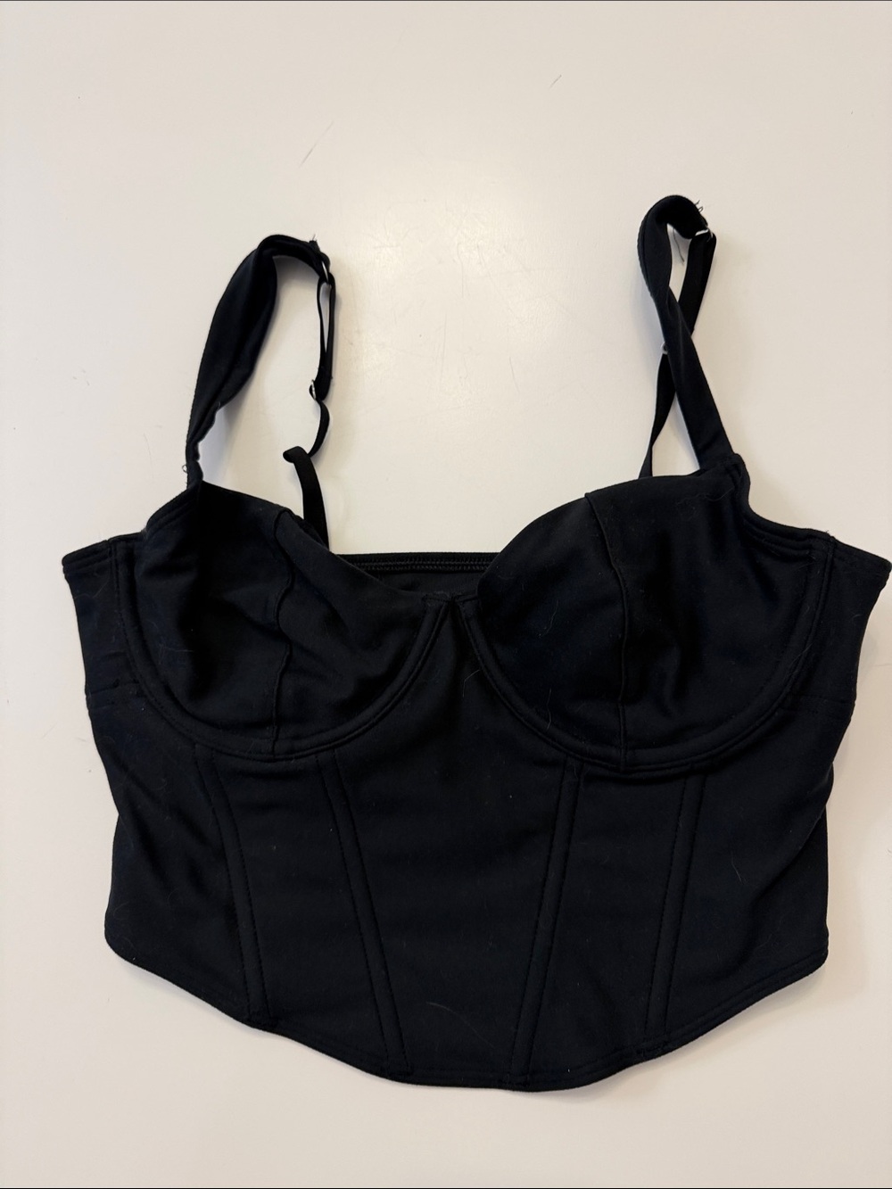 Hollister Black Longline Bustier Crop Top